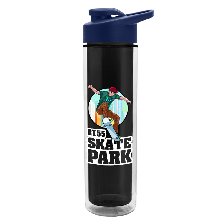 USA Made Garyline® Chiller Double-Wall Insulated Bottle with Drink-Thru Lid - 16 oz