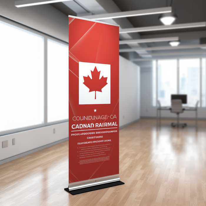Canadian Union-Made Pull Up Banner: Stand Tall, Stand Proud